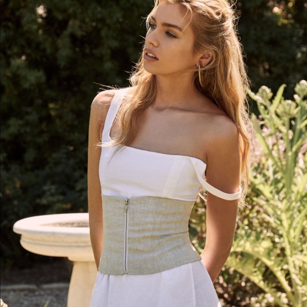 Reformation corset and matching linen pants
